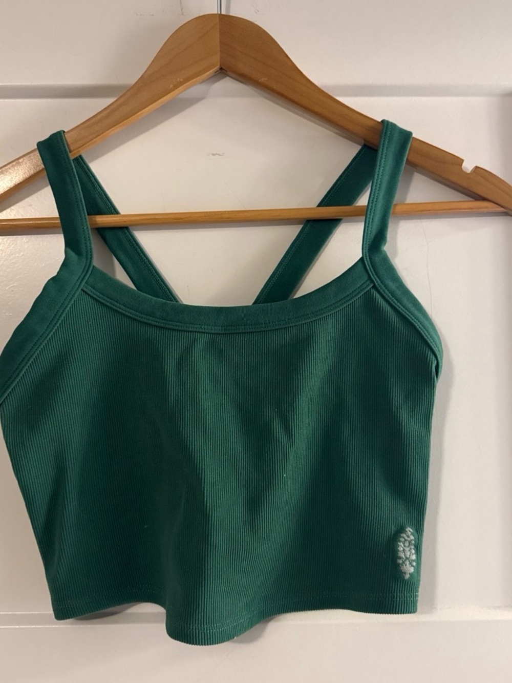 FP Movement Green Ribbed Cropped Tank Top